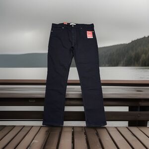 Signature Levi Strauss Slim Jeans Mens 38x32 Measures 38x30.5 Black Stretch New